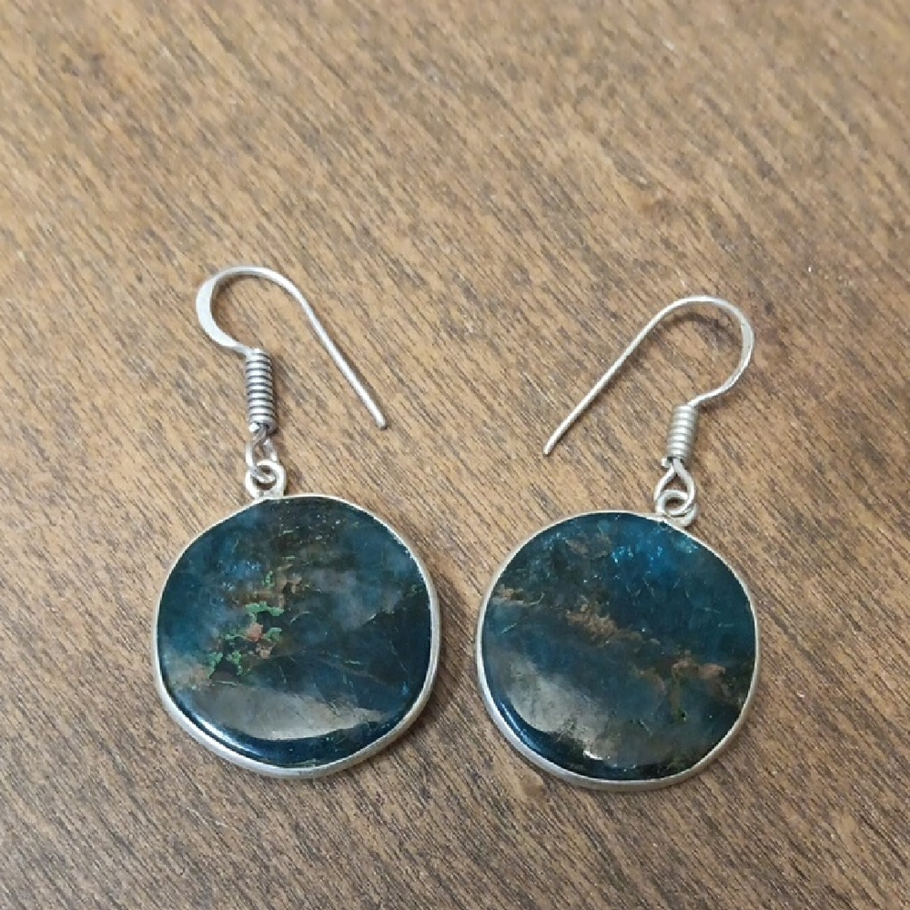 Elegant Silver and Blue Stone Earrings